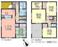 いわき市四倉町　第15　クレイドルガーデン　新築分譲住宅　9棟　1～4号棟　四倉駅 徒歩10分